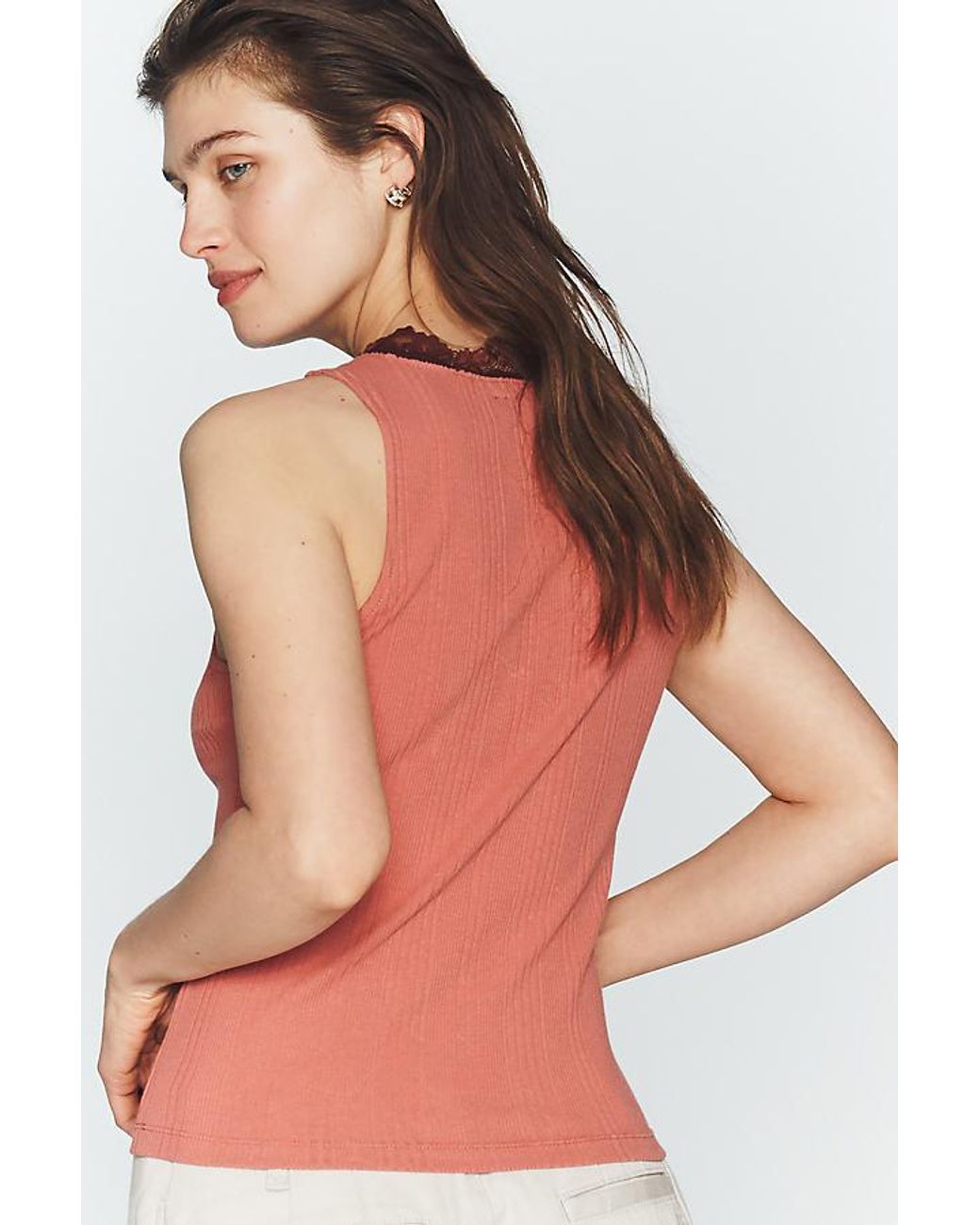 Maeve Red Lace V-Neck Tank Top