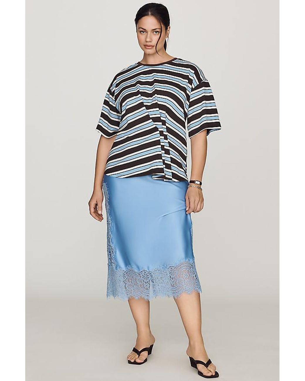 Pilcro Multicolor Pleated Waist T-Shirt