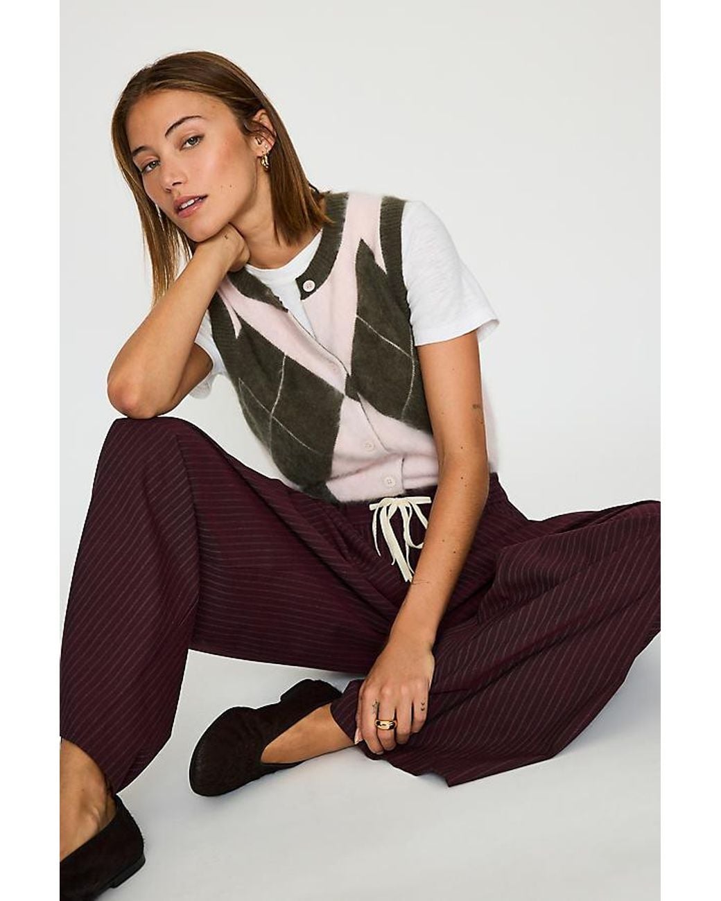 Maeve Black The Avery Wide-Leg Pleated Trousers By Drawstring Edition