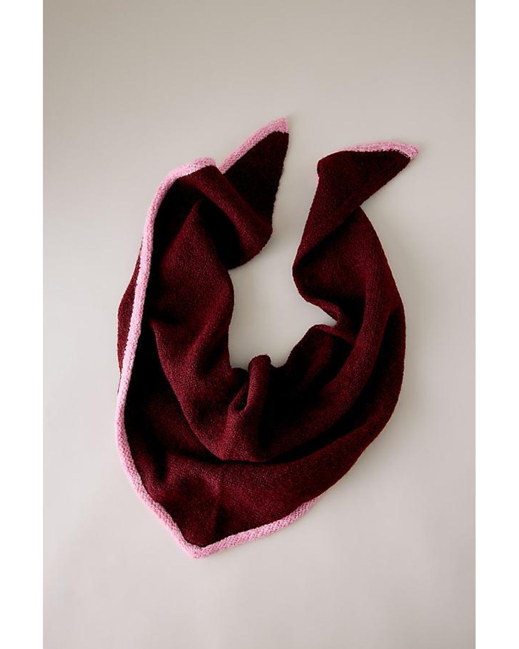 By Anthropologie Brown Small Tipped Knit Triangle Scarf