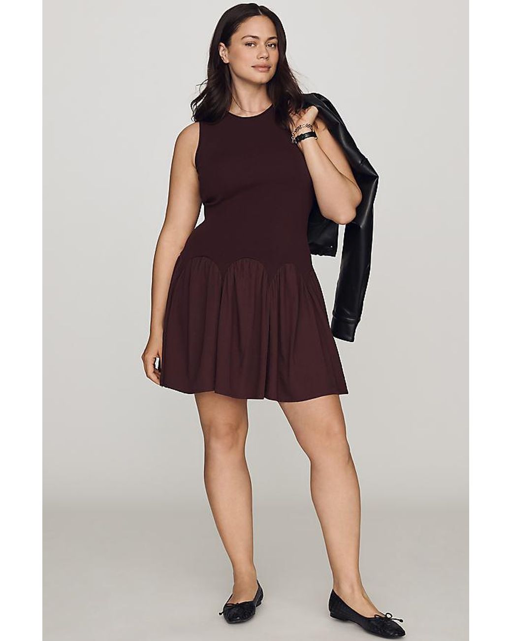 Siempre Purple Sleeveless Twofer Dress