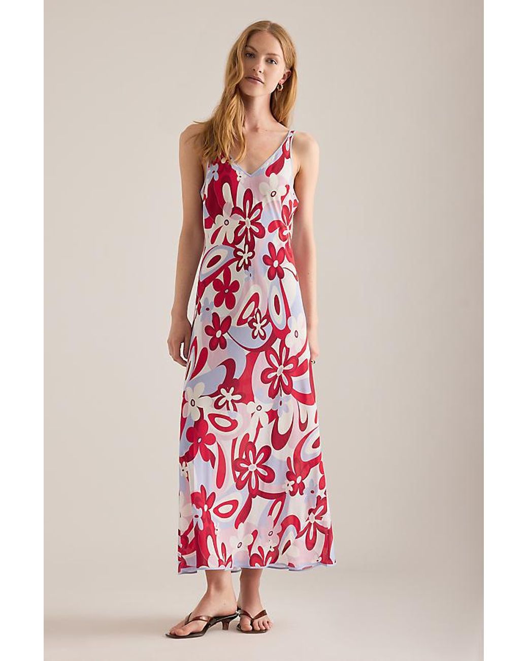 It's 9pm Pink Teresa V-Neck Midi Slip Dress