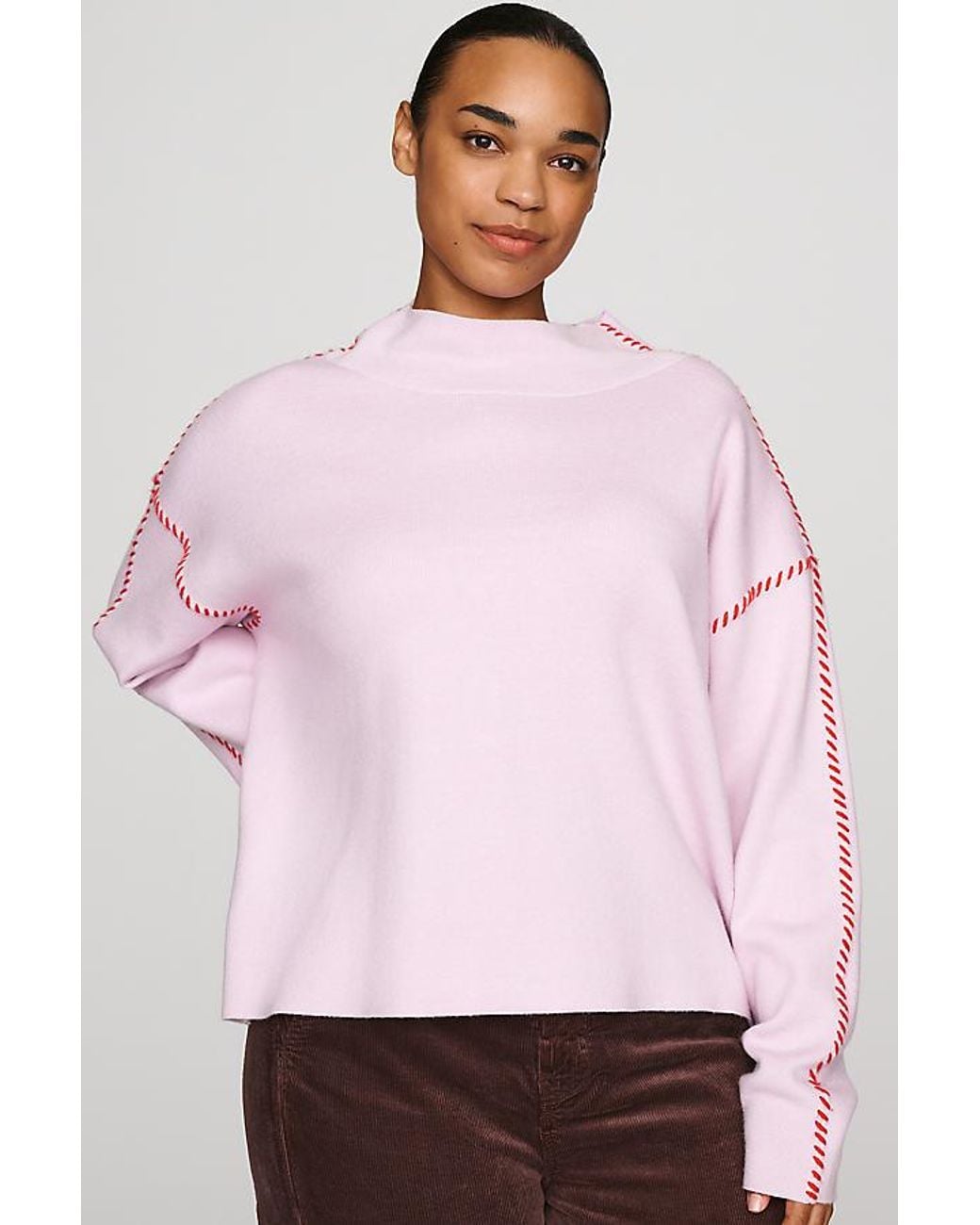 Maeve Pink Carys Mock-Neck Jumper