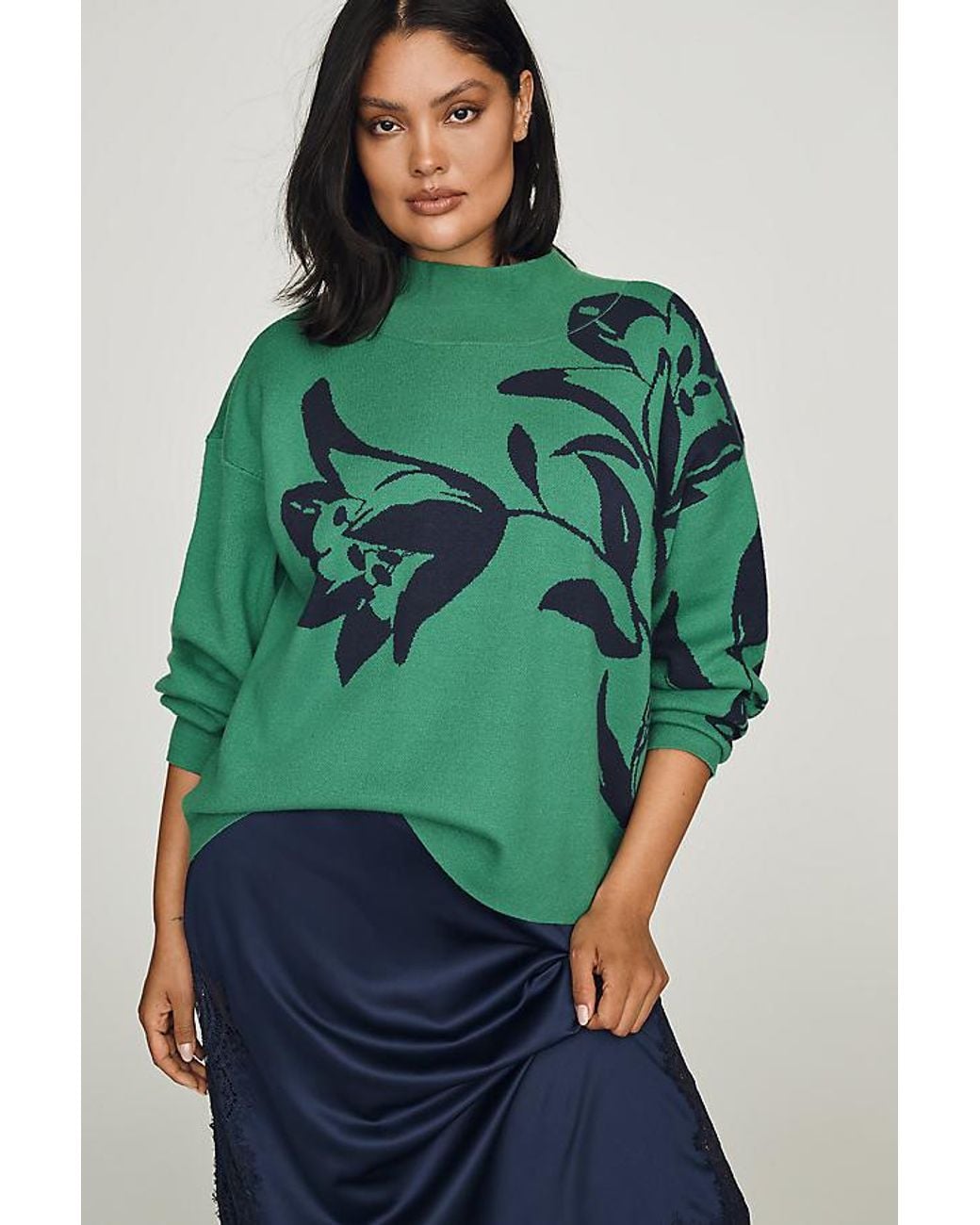 Maeve Green Carys Mock-Neck Jumper