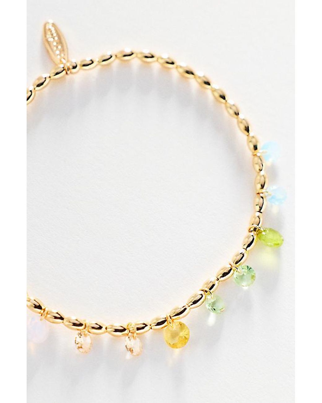 By Anthropologie White Plated Floating Crystal Bracelet