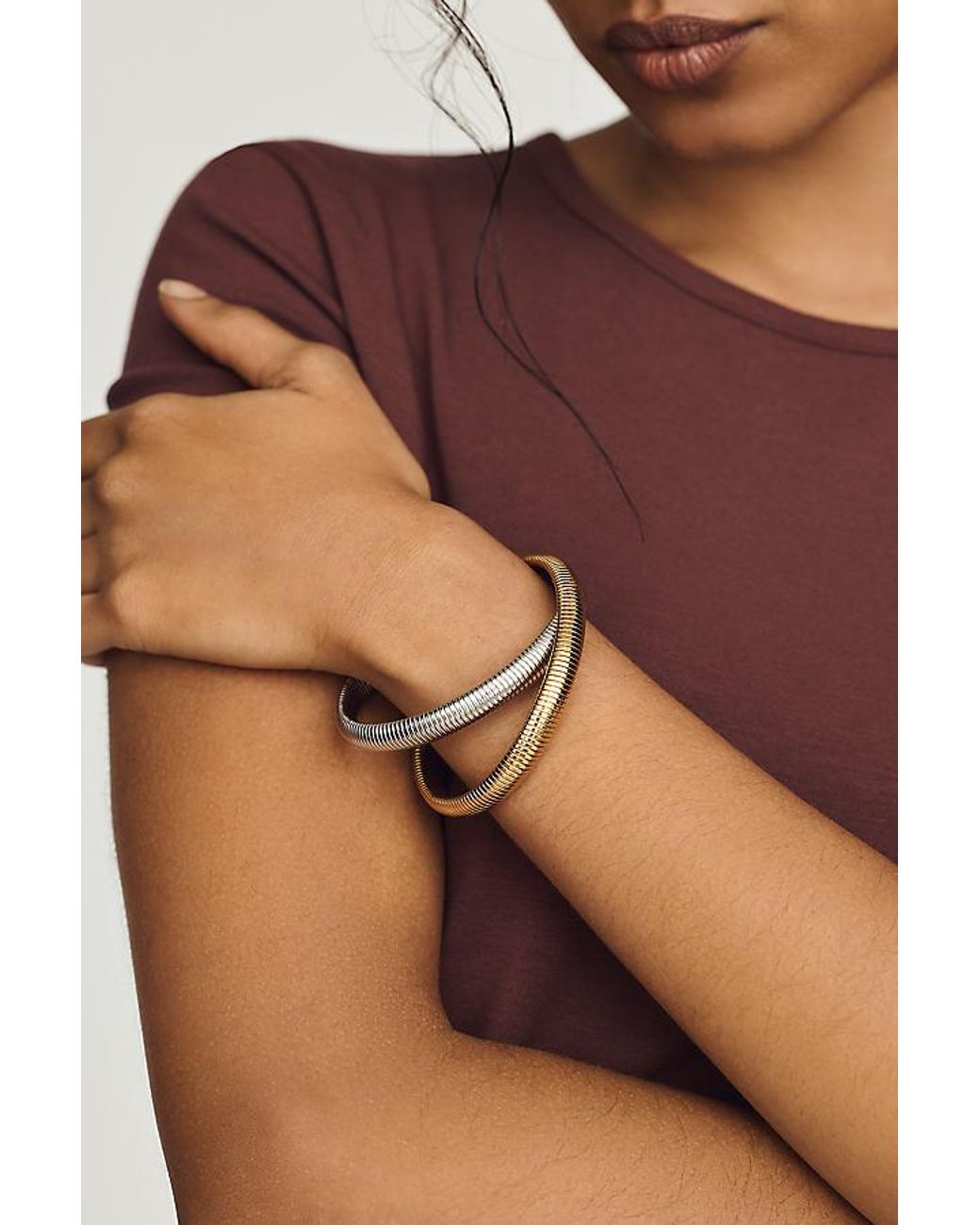 By Anthropologie Multicolor Textured Metal Bracelet