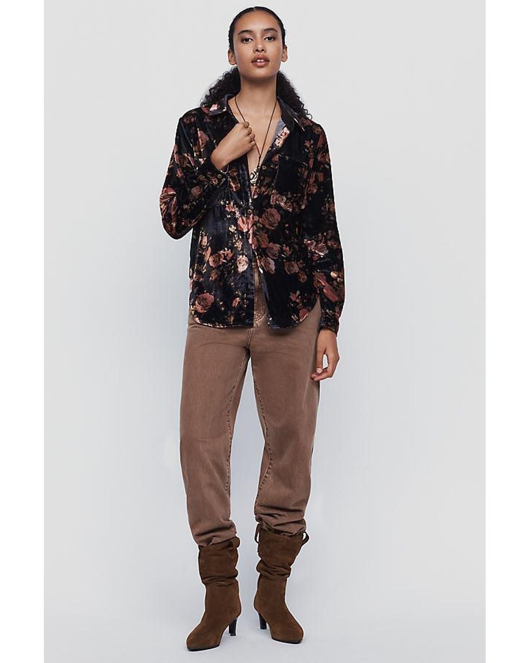 Pilcro Black The Hadley Relaxed Buttondown Shirt By Velvet Edition