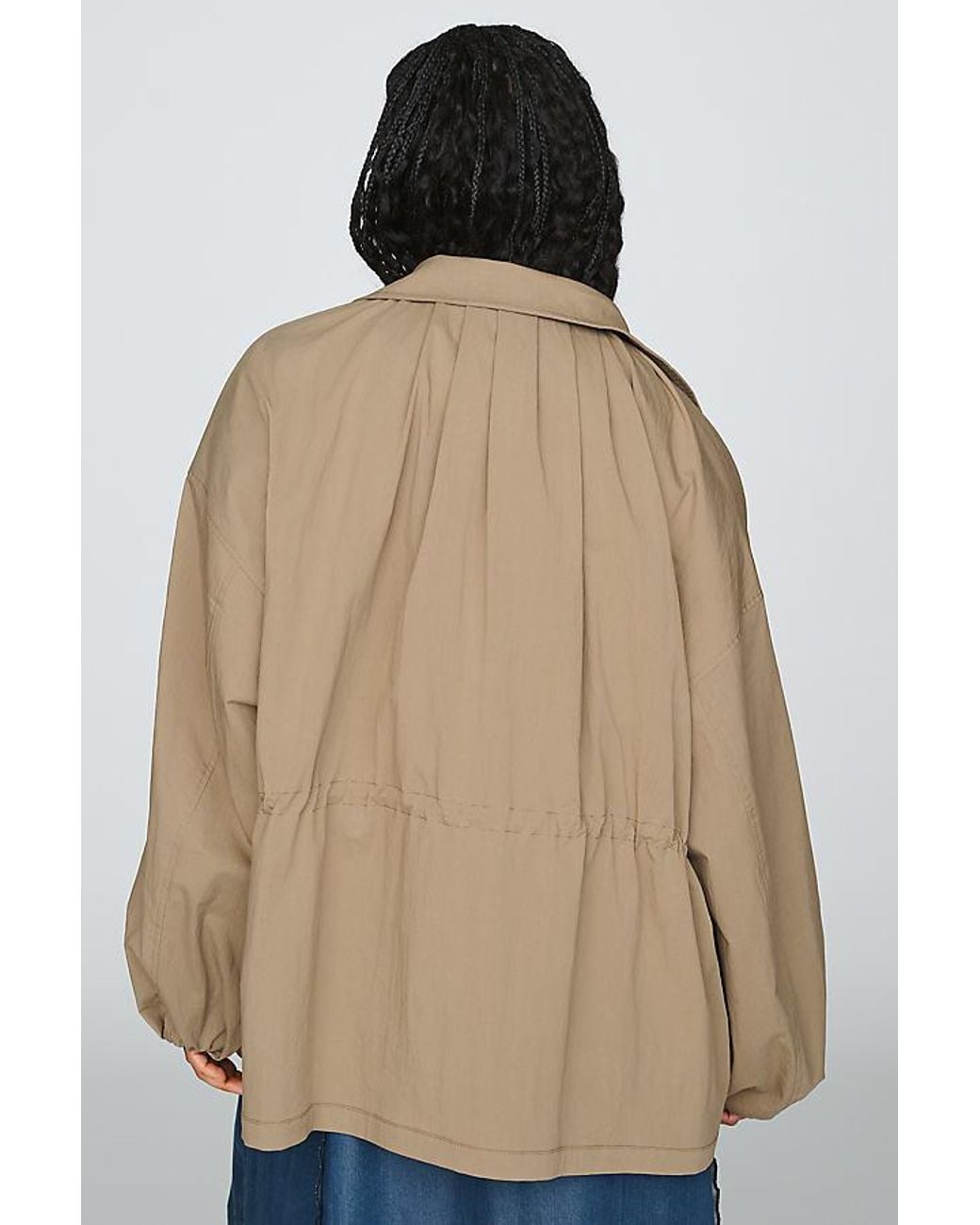 By Anthropologie Natural Funnel-Neck Cinched Jacket