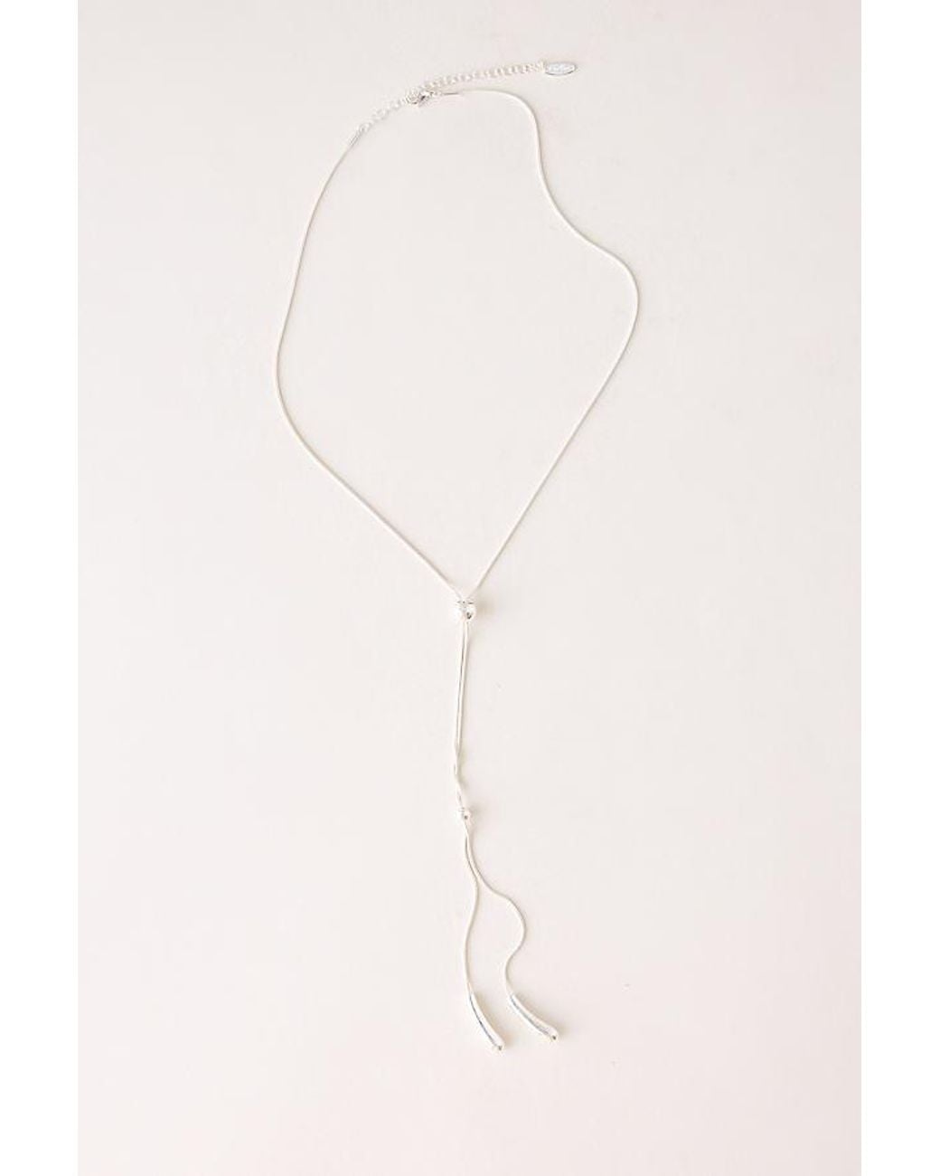By Anthropologie Metallic Y-Shaped Pendant Necklace