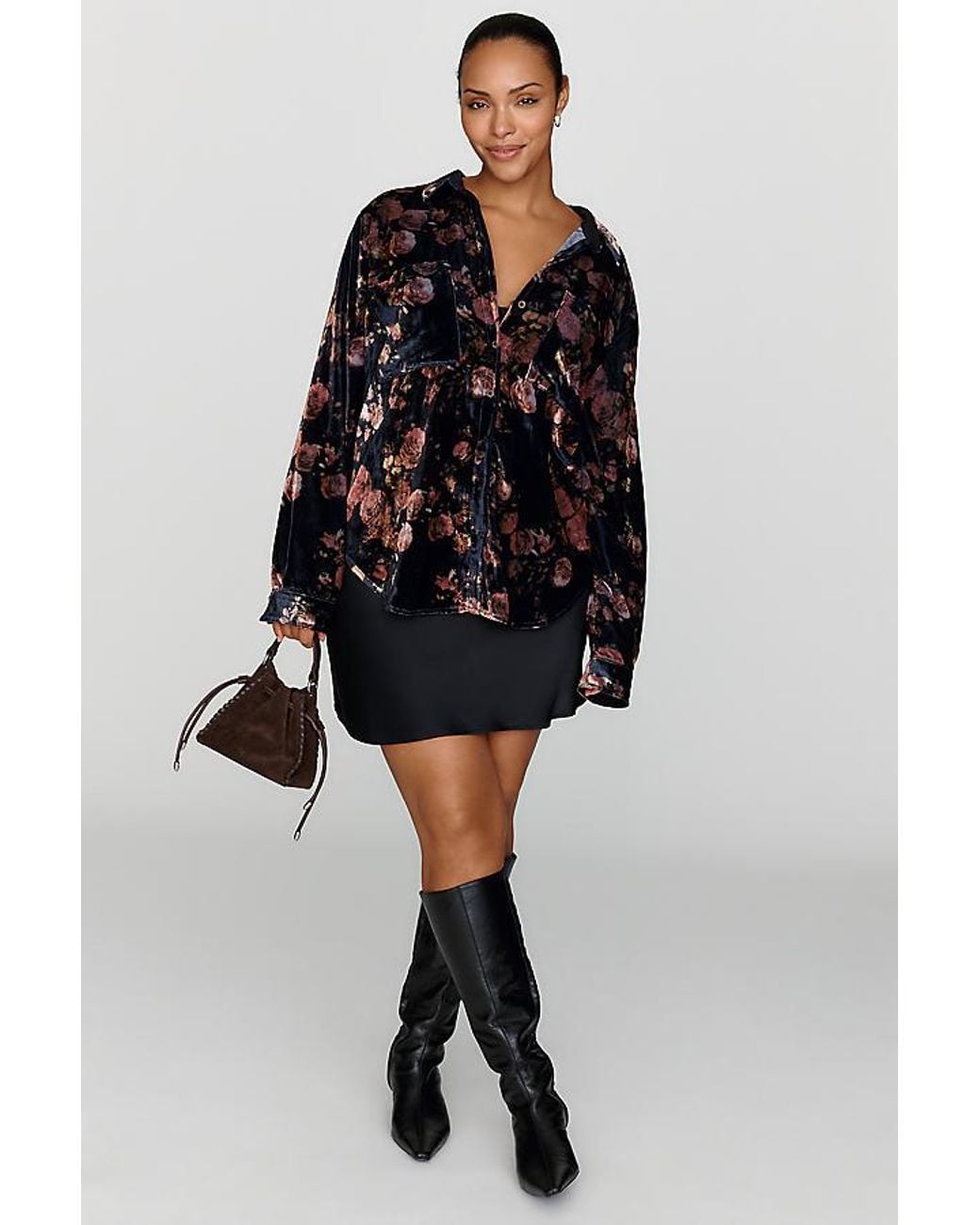 Pilcro Black The Hadley Relaxed Buttondown Shirt By Velvet Edition