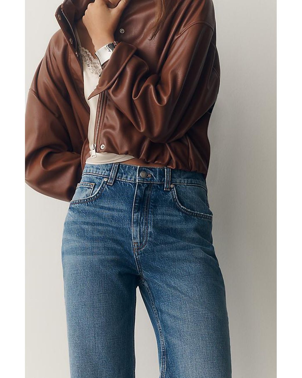 Pilcro Blue High-Rise Bootcut Jeans