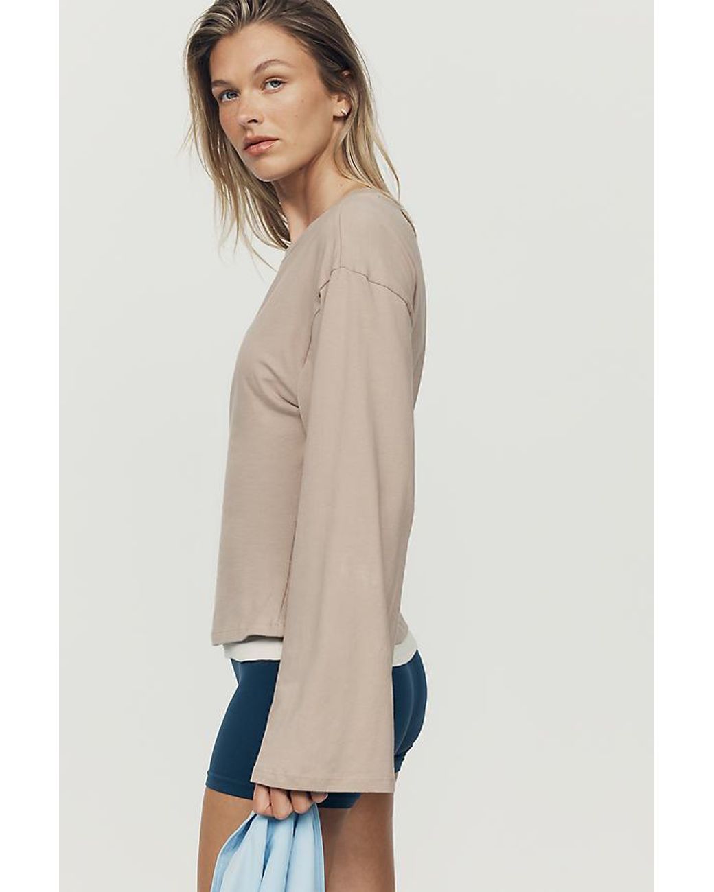 Maeve Natural Waisted Long-Sleeve Top