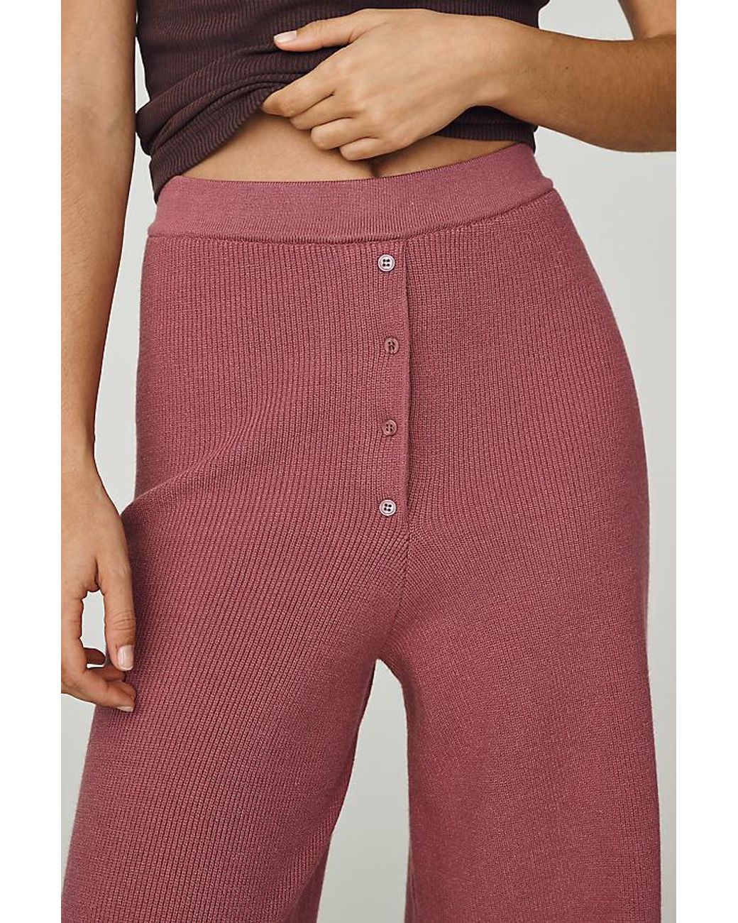 Daily Practice White Knit Wide-Leg Trousers