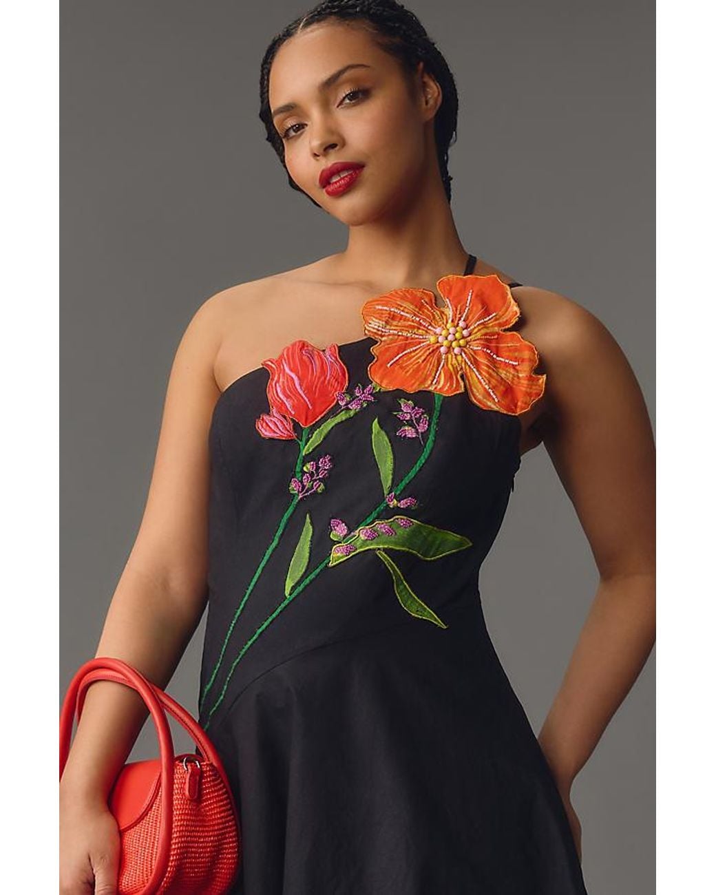 yukiko noritake asymmetrical floral midi dress Yukiko Noritake x Anthropologie Asymmetric Floral Midi Dress in Blue, Size: 26 W