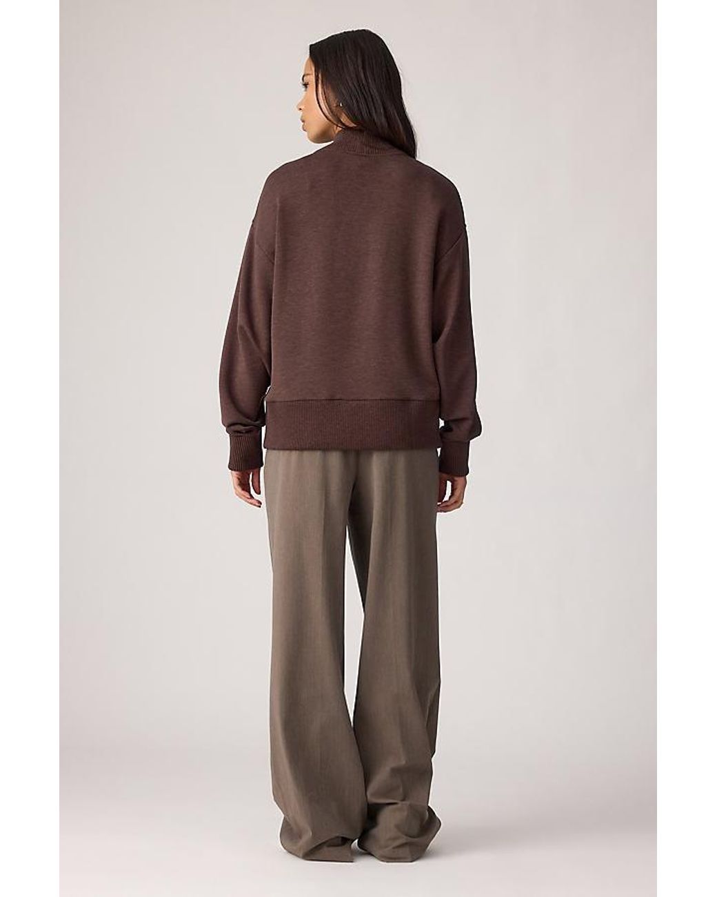 Varley Brown Sally Half-Zip Sweatshirt