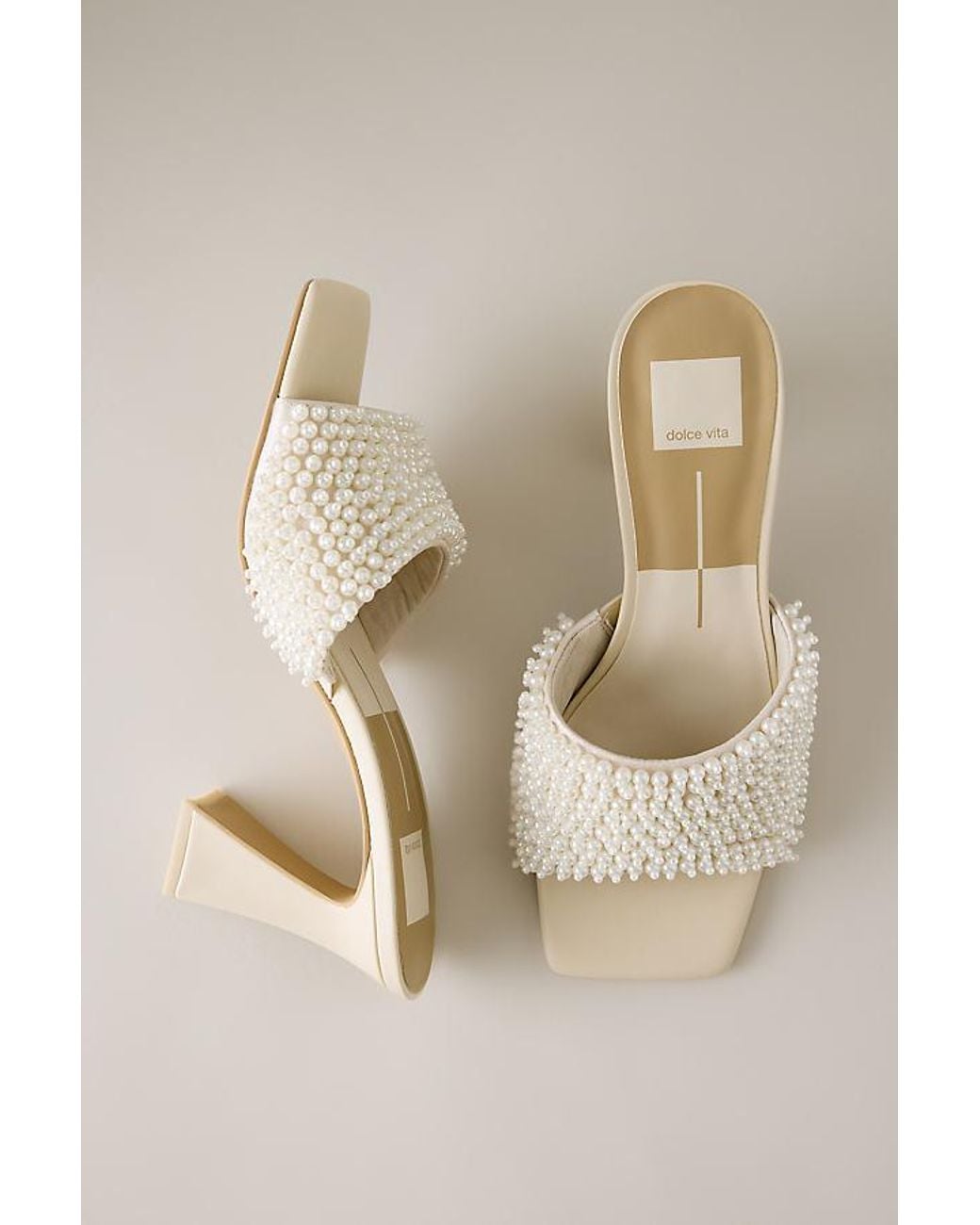 Dolce Vita Natural Nandy Pearl Mule Heels