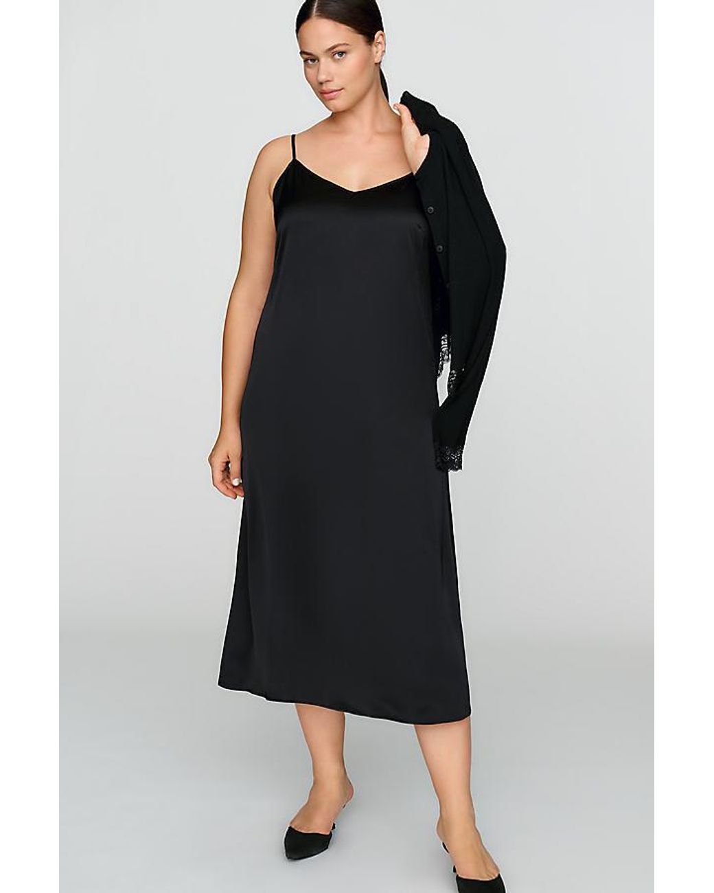 By Anthropologie Black Twofer Cardigan Midi Dress
