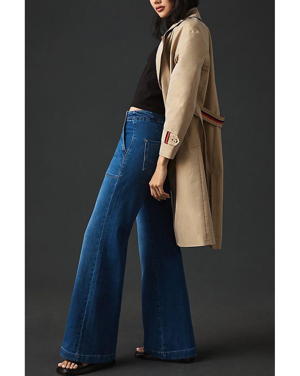 Pilcro Blue The Kit High-Rise Wide-Leg Utility Trouser Jeans By