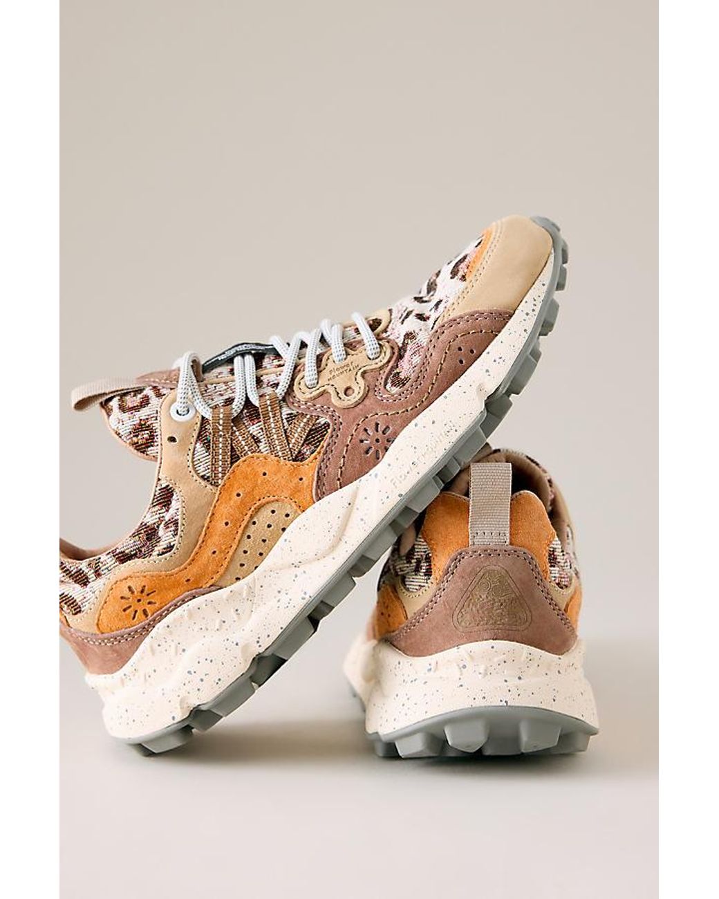 Flower Mountain Metallic Yamano 3 Suede Trainers