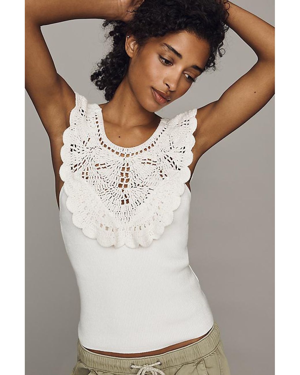 Pilcro White Knit Button-Front Vest