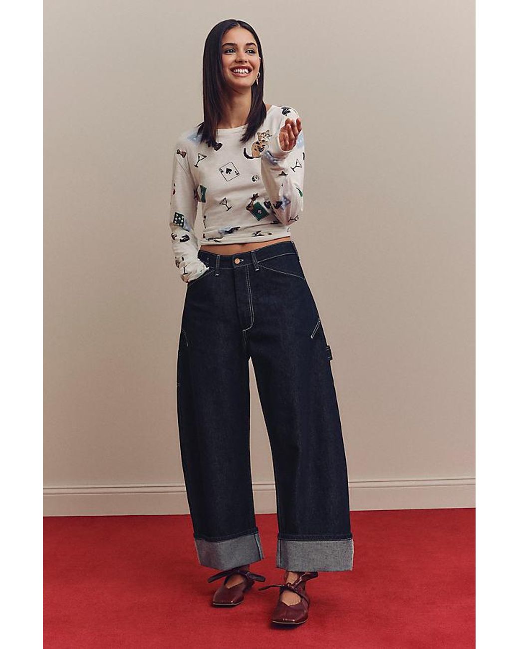 Pilcro Blue The Kayden High-Rise Carpenter Barrel Jeans By