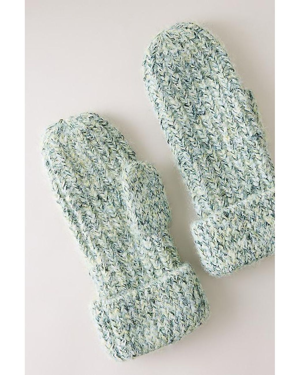 By Anthropologie Gray Chunky Knitted Mittens