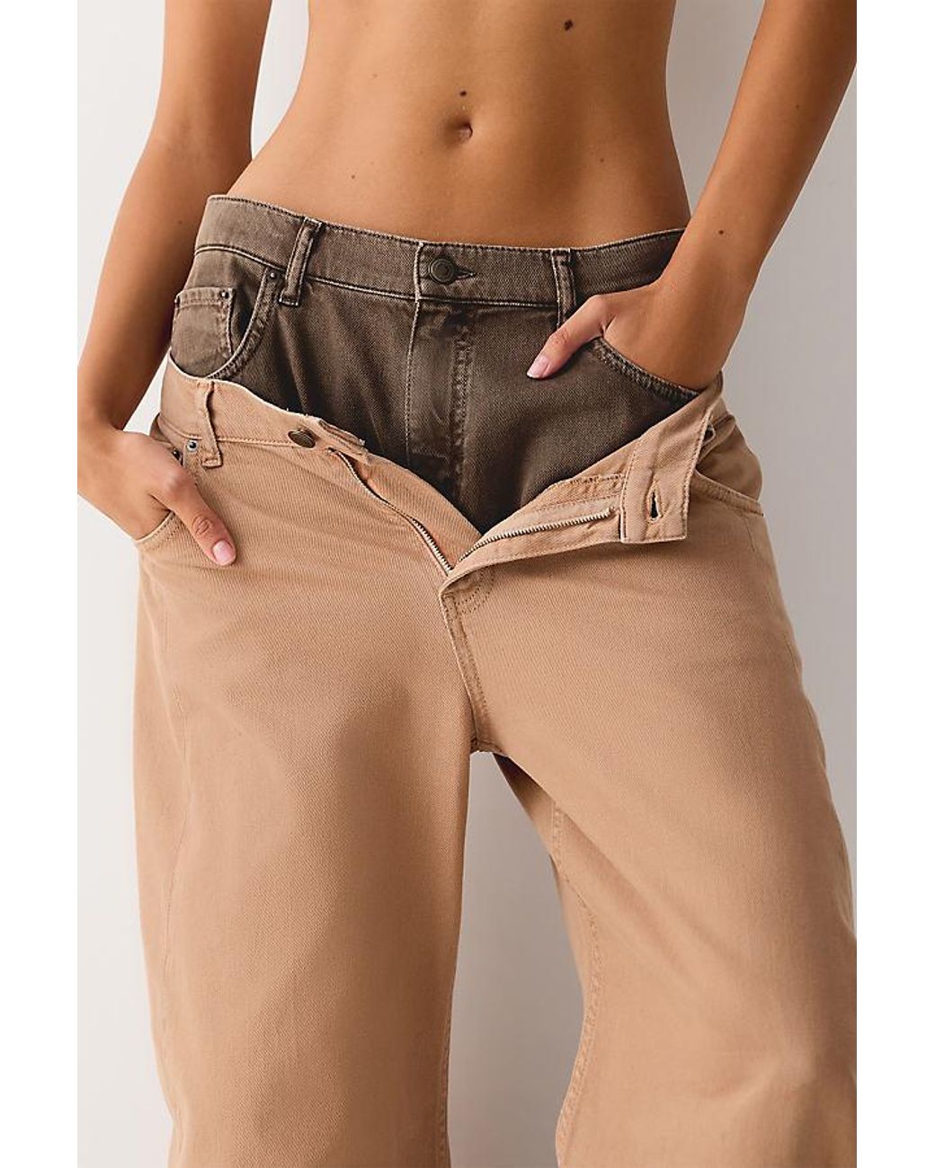 By Anthropologie Green The Mollie Low-Rise Barrel Jeans
