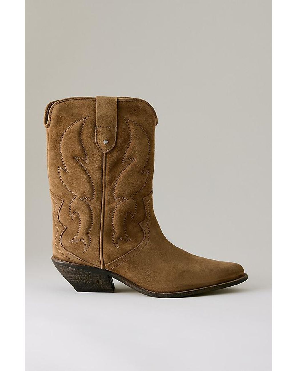 Bronx Natural Chelsey Suede Western Boots