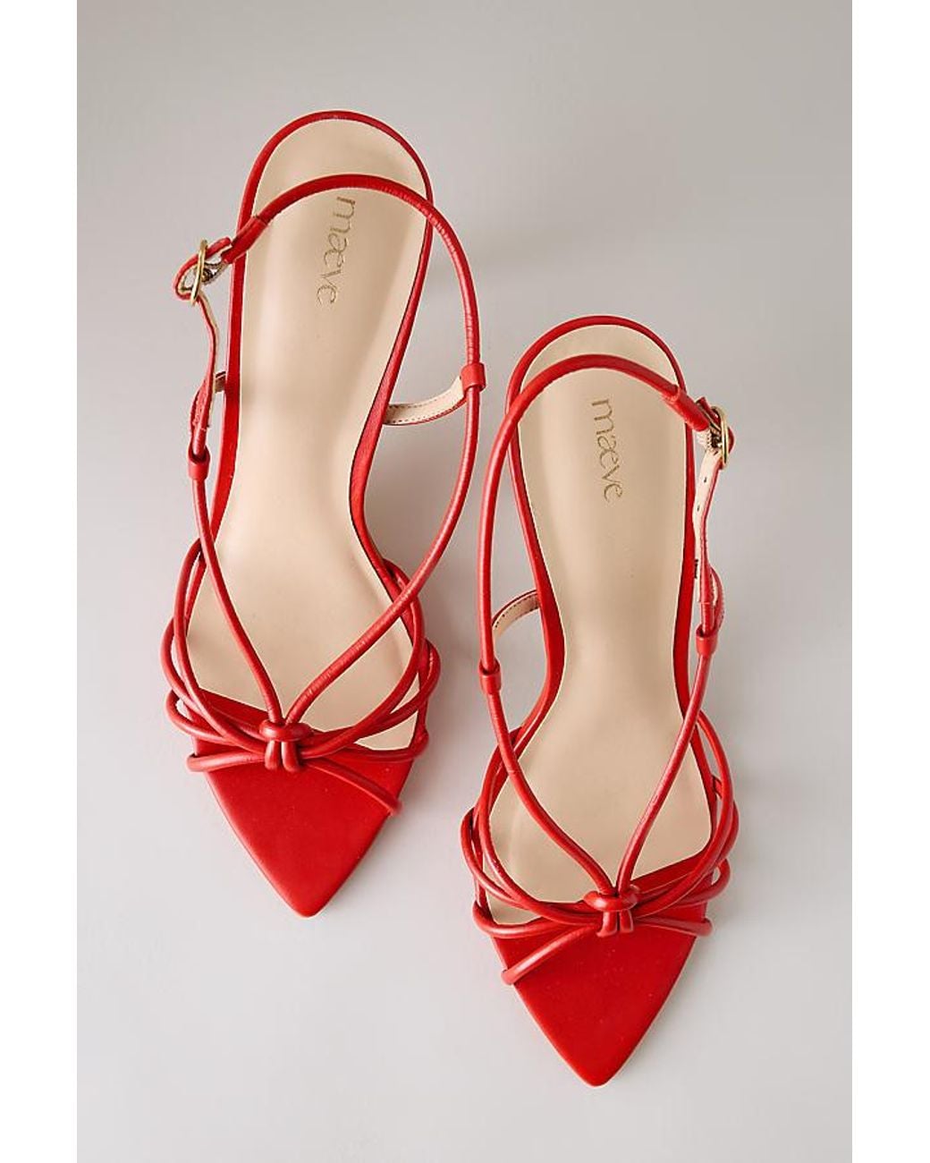 Maeve Red Pointed Toe Strappy Heels