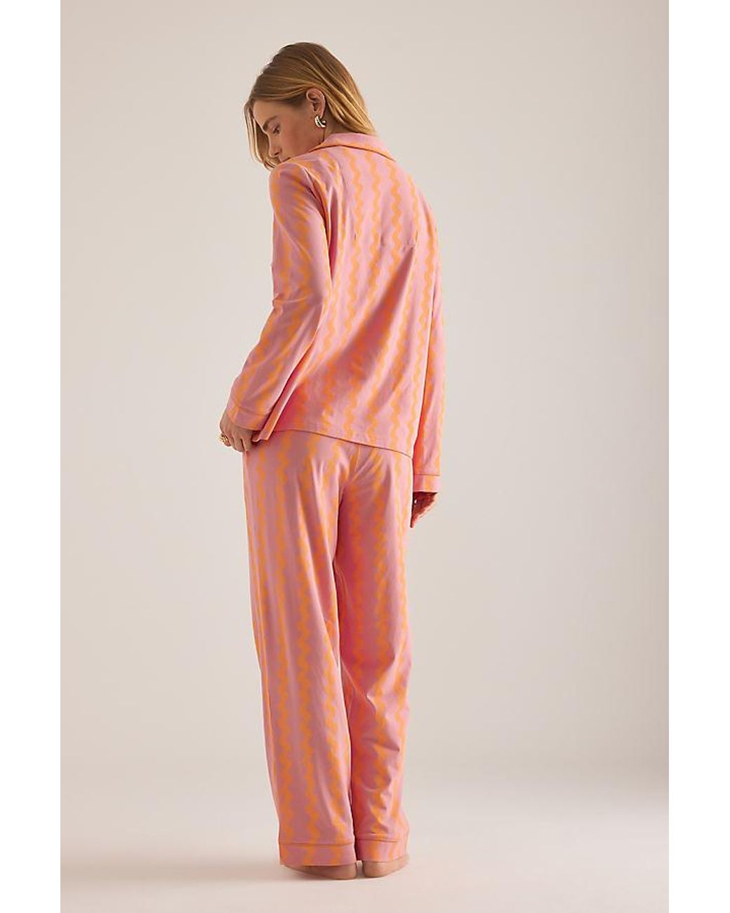 Chelsea Peers Red Zig-Zag Print Long Pyjama Set