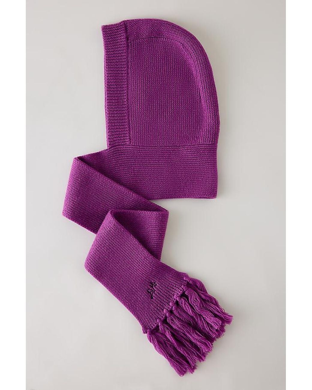 Damson Madder Purple 100% Wool Hooded Scarf