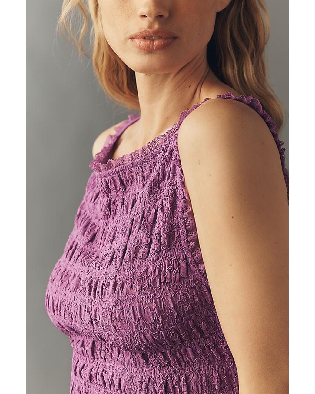 Maeve Brown Shirred Tank Top