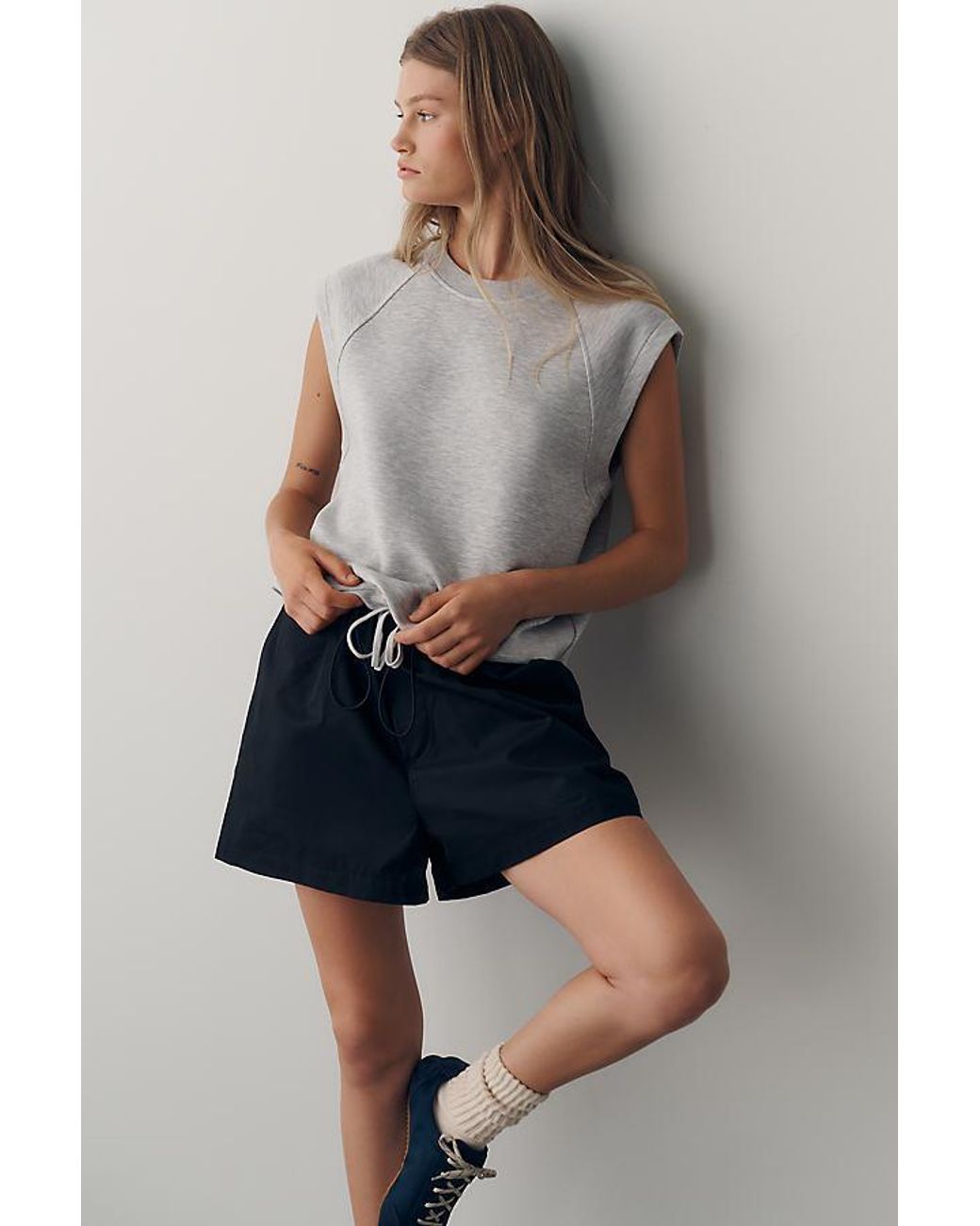 Varley Blue Salome Raglan Muscle Top