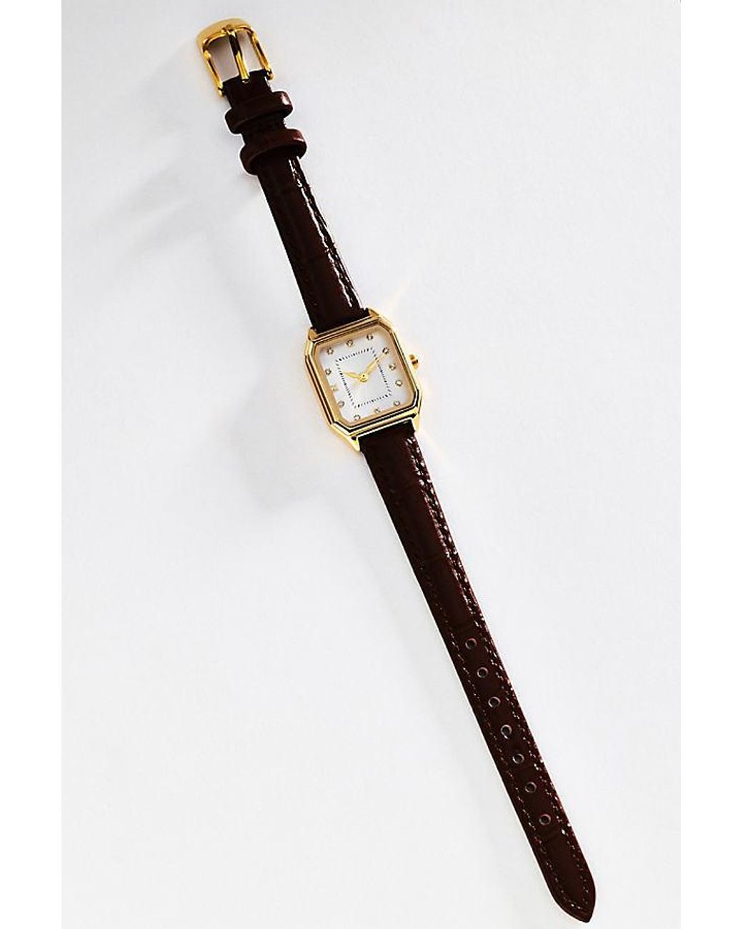By Anthropologie Brown Square-Face Watch