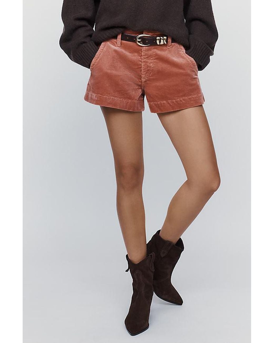 Pilcro Black Hanna High-Rise Corduroy Shorts