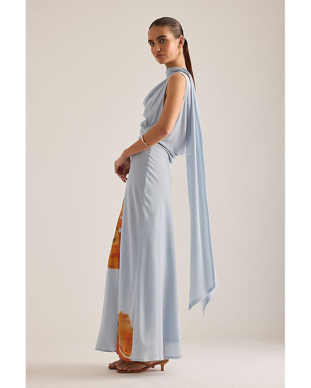 Never Fully Dressed Blue Sophie Blurred Floral Maxi Dress