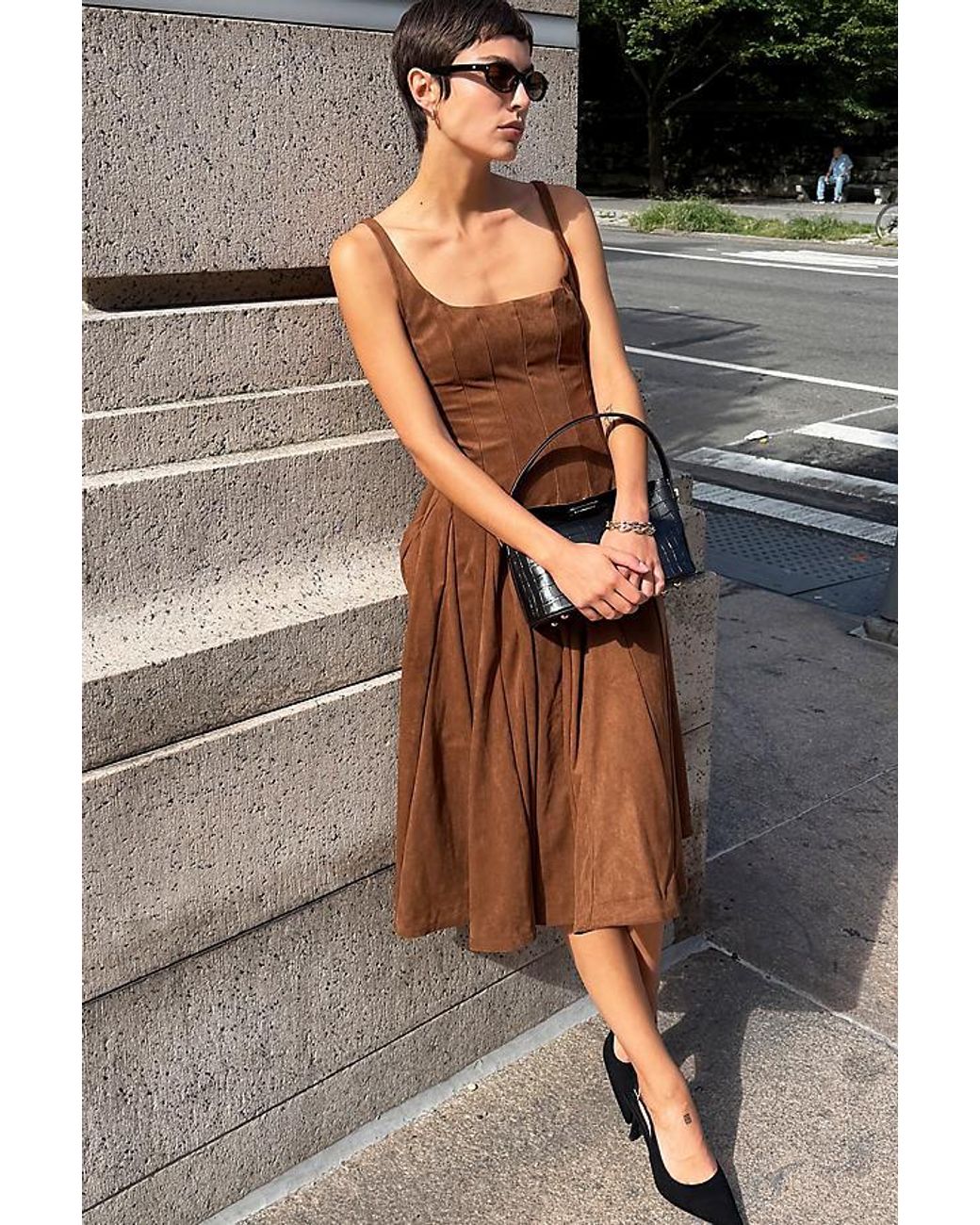 Maeve Brown Tarryn Fit & Flare Midi Dress