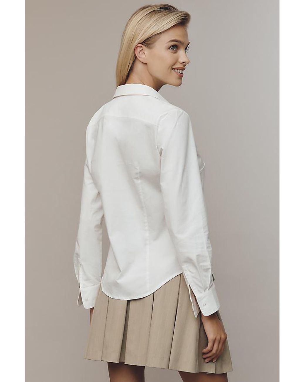 Maeve White The Gracelyn Slim Buttondown Shirt By