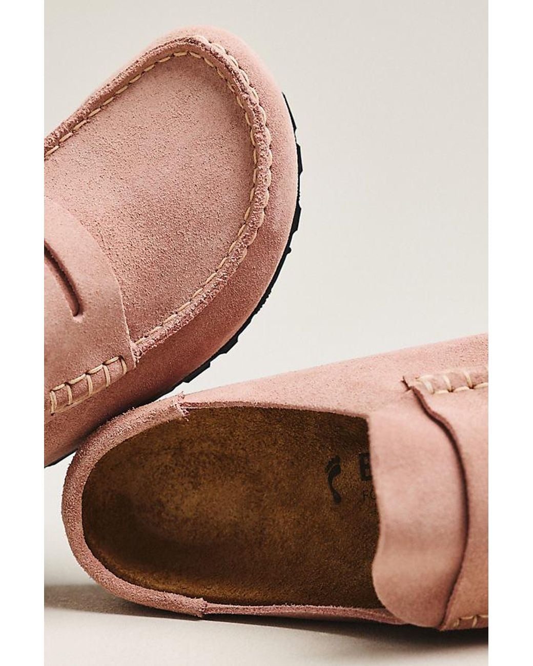 Birkenstock Pink Naples Suede Clogs