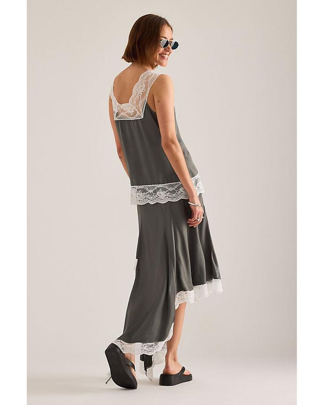 OperaSPORT Multicolor Livia Asymmetric Lace-Trim Skirt