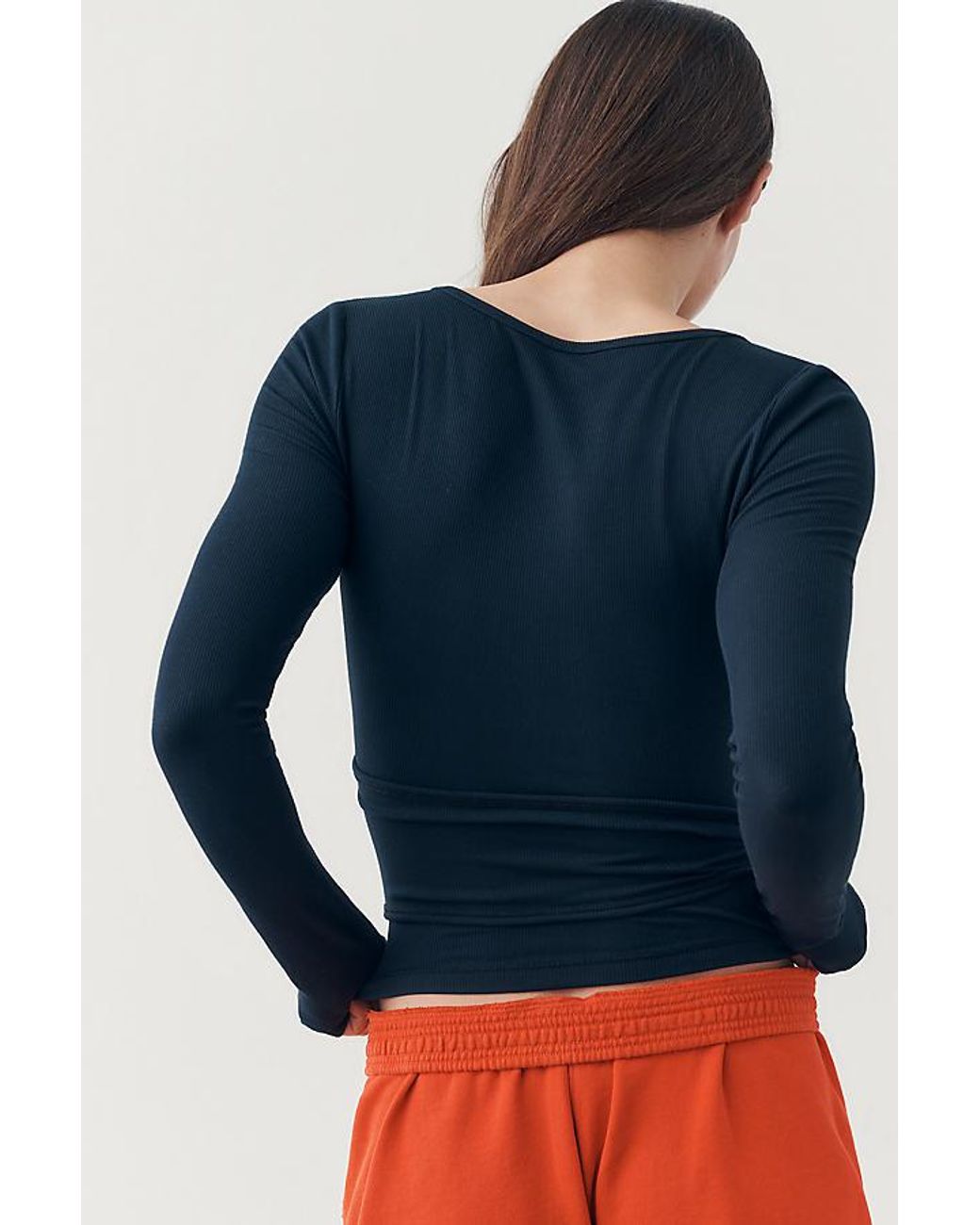 Daily Practice Blue Surplice Wrap-Front Top
