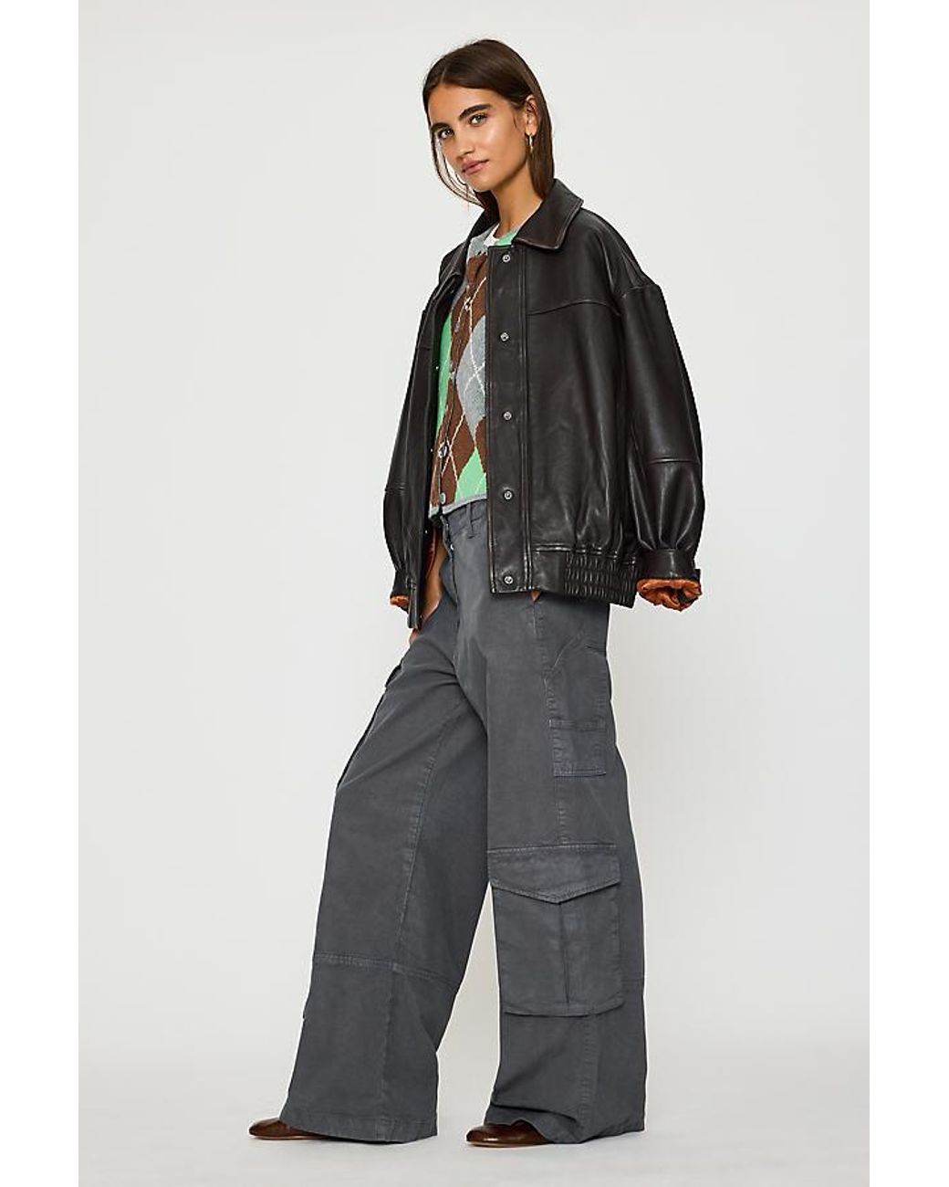 By Anthropologie Black Conna Straight-Leg Cargo Pants
