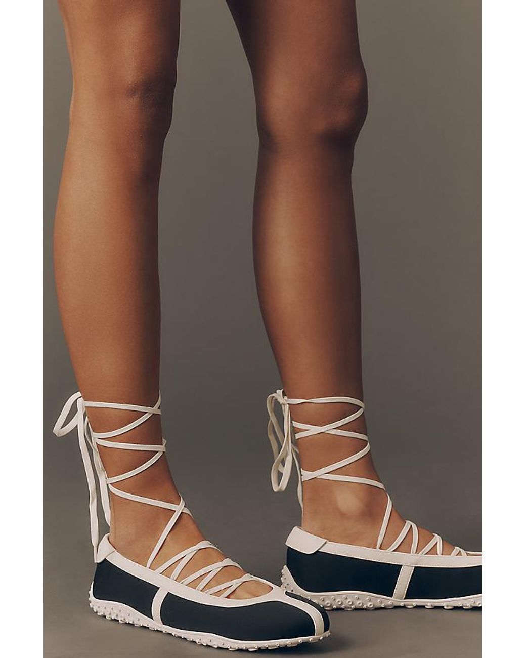 Matisse White Lace-Up Ballet Trainers