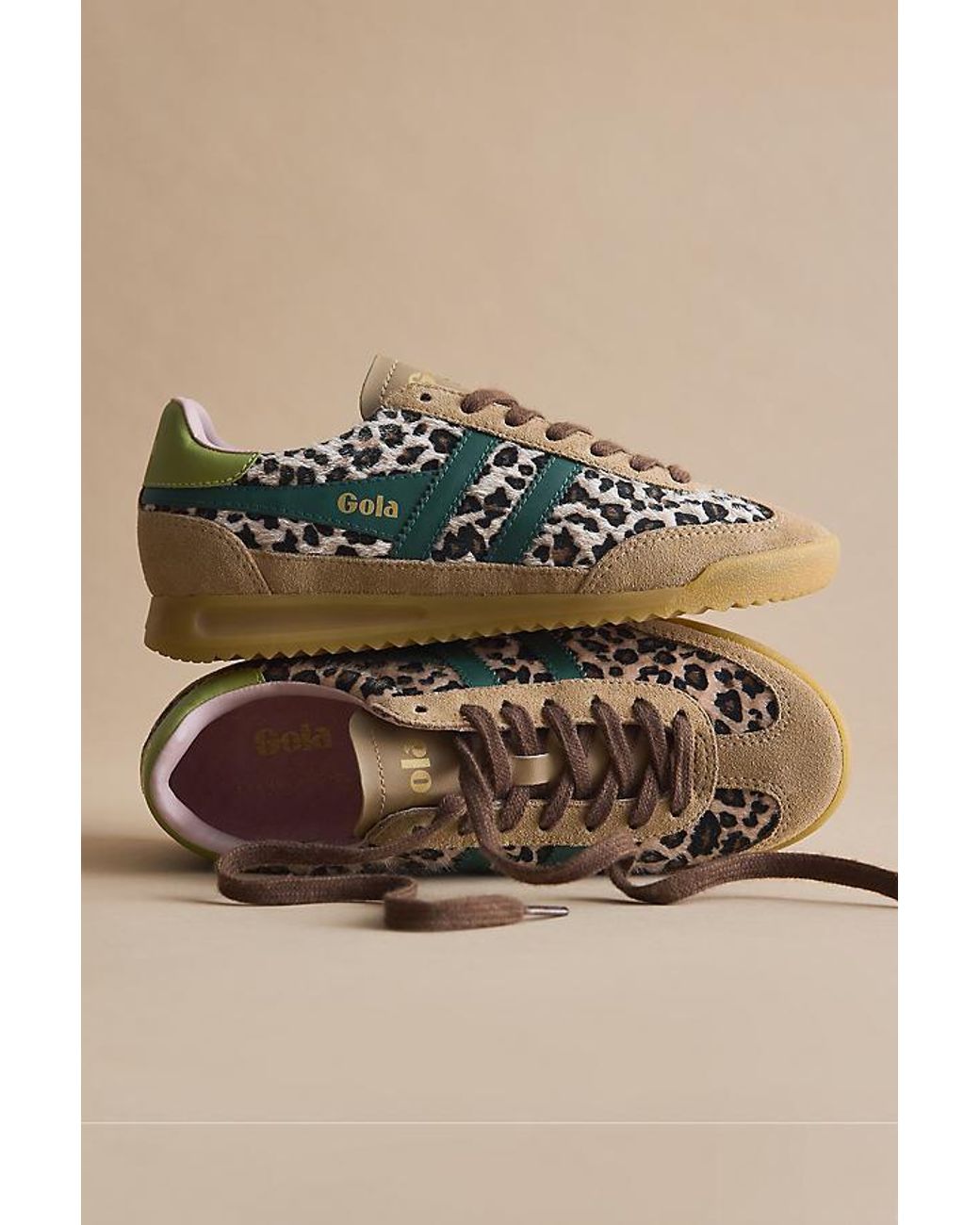 Gola Green X Anthropologie Leopard Tornado Trainers