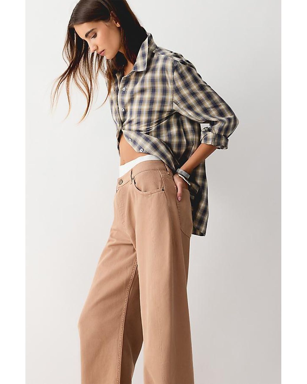 By Anthropologie Green The Mollie Low-Rise Barrel Jeans
