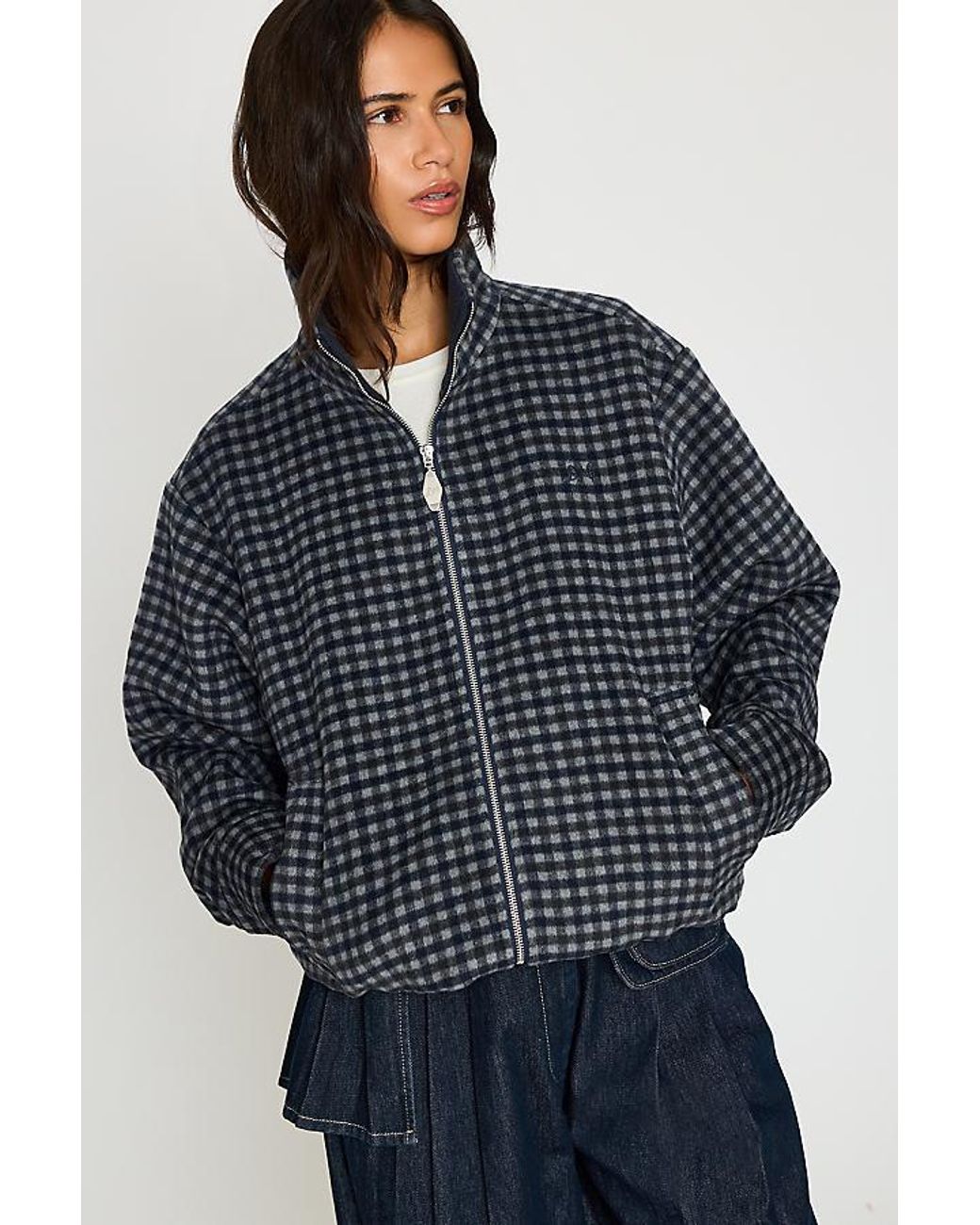 Damson Madder Blue Pixie Wool-Blend Bomber Jacket