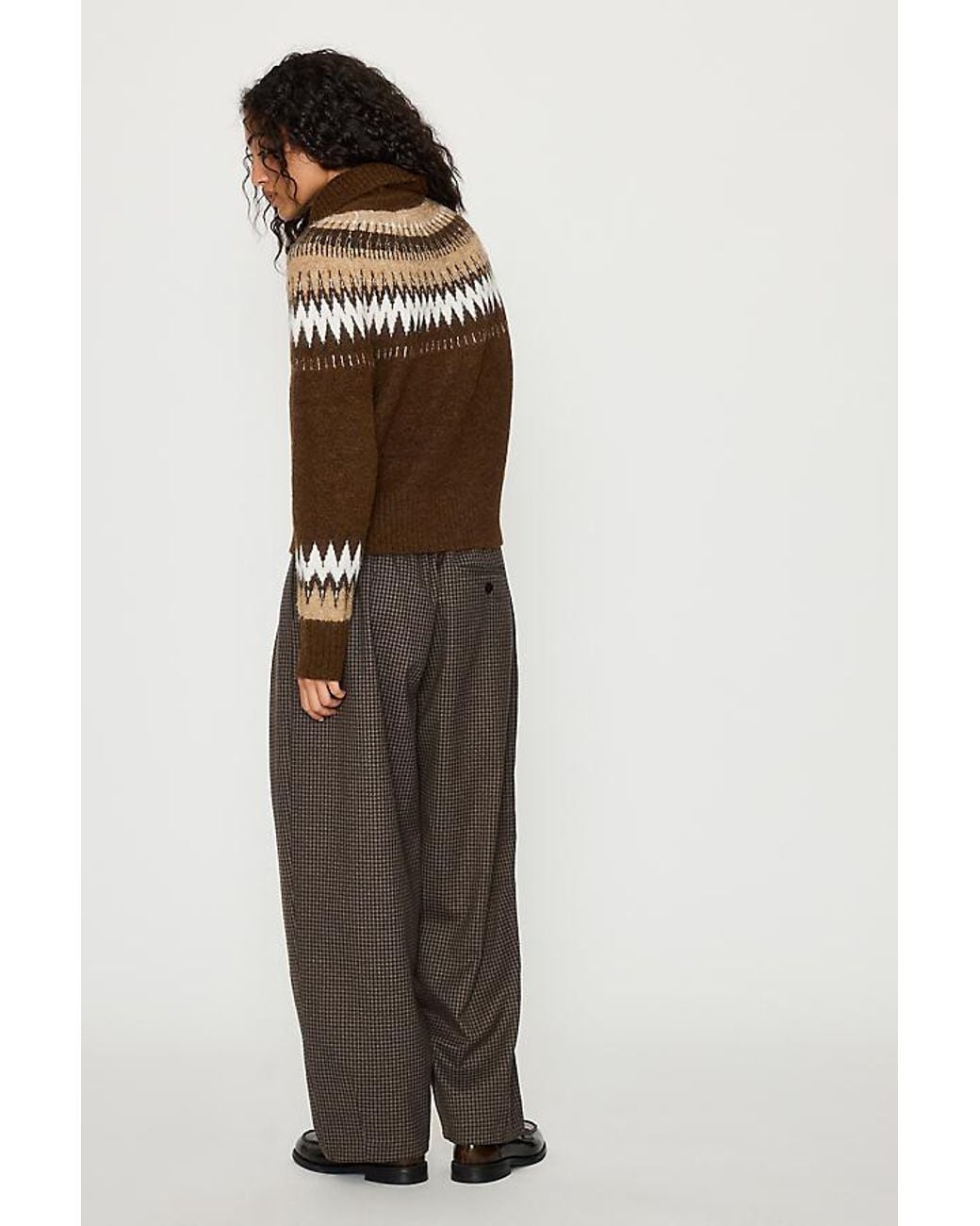 ALIGNE Brown Dakota Fair Isle Jumper