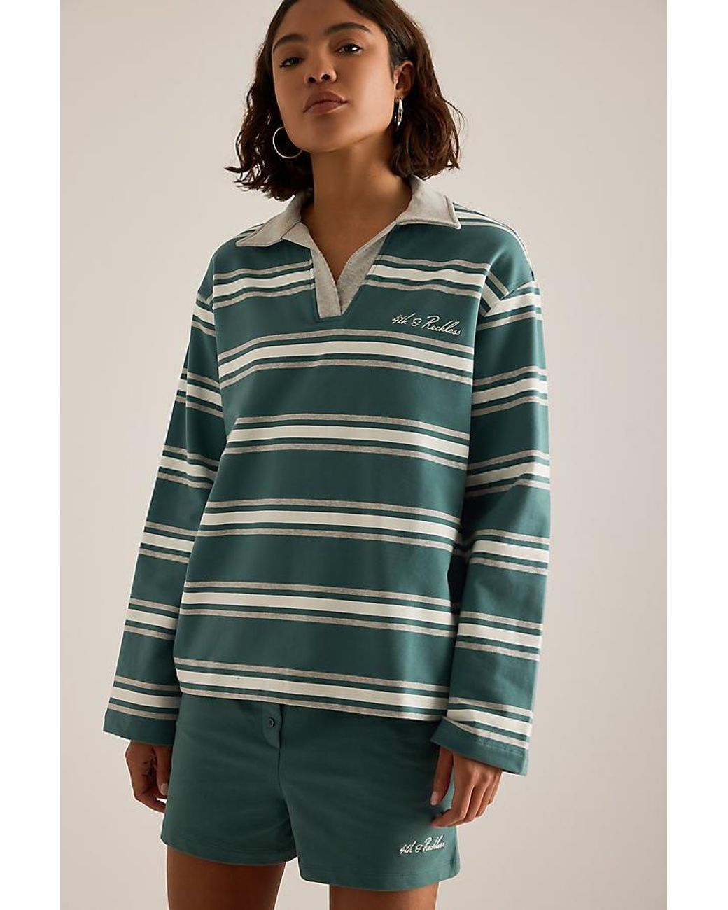 4th & Reckless Darcy Rugby Top in Green | Lyst UK