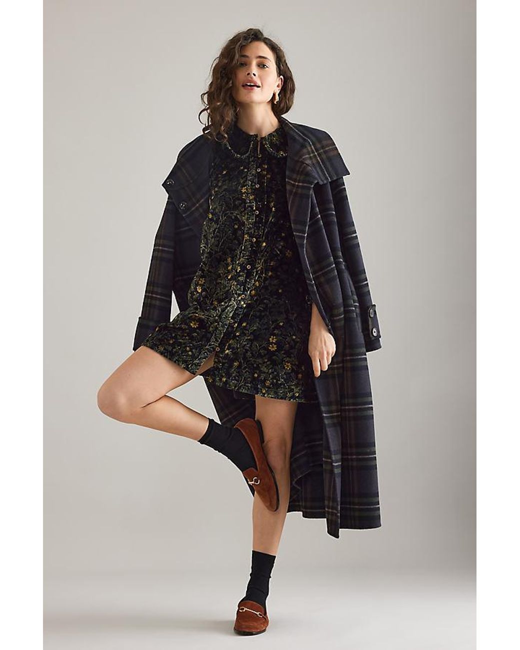 the keira long-sleeve velvet mini dress by pilcro Pilcro Keira Long-Sleeve Velvet Mini Dress by Pilcro