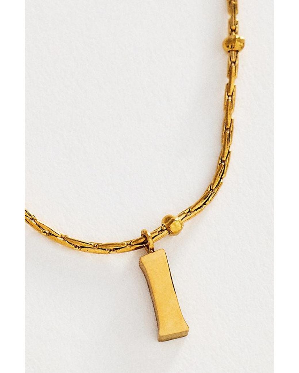 By Anthropologie Metallic Water-Resistant Initial Pendant Necklace